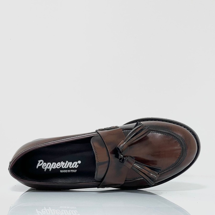 Autunno Inverno 23/24 Pepperina | Mocassino Oxford Brooke Marrone